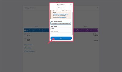 Import USDC to Metamask